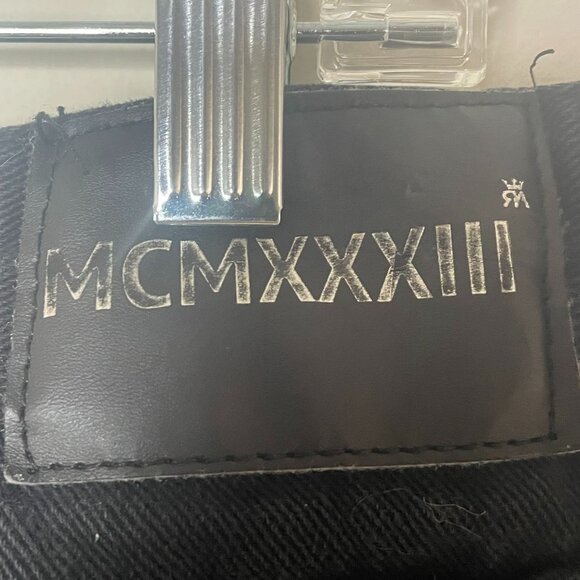 MCMXXXIII VTG Mens Black Denim Biker Jeans‎ SZ 42x32 Zippered Pockets Y2K  Moto - Picture 6 of 11